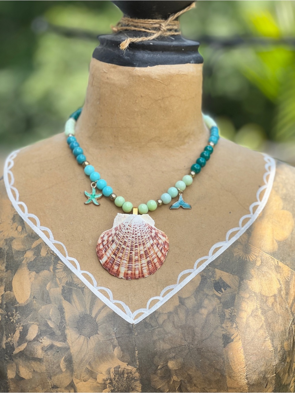 Handmade Pawleys Island Shell Necklace Coastal Beach Jewelry one of a Kind